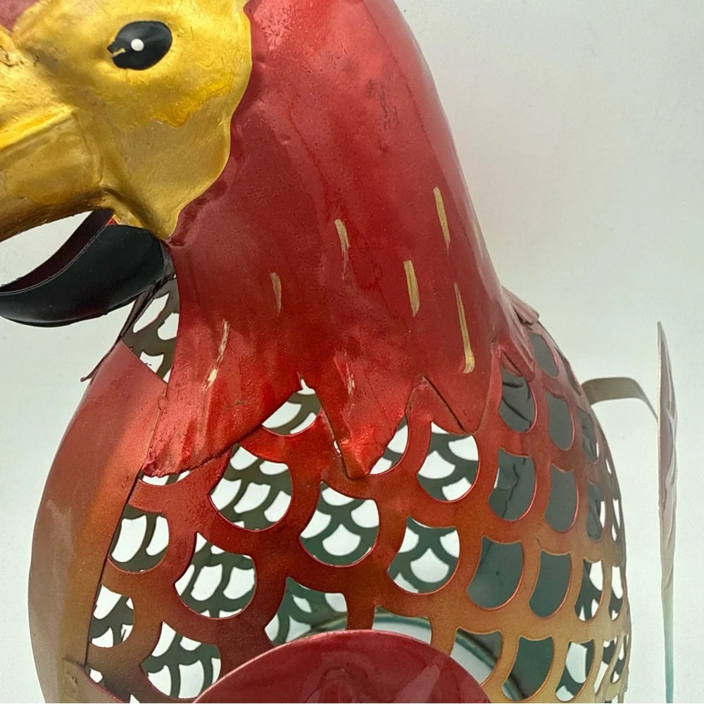 Pink Zebra Metal Colorful Parrot Warmer Wax Melt Shade Decor Art 9.5